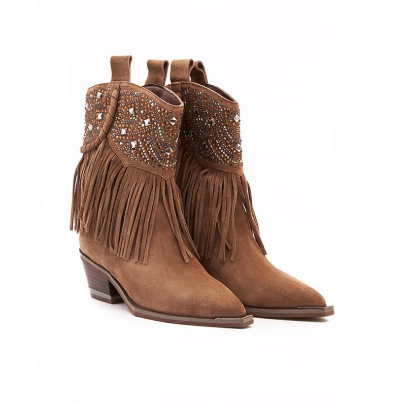 Bottines Alma En Pena Fringed Vert Olive Femme | OTV-25650630